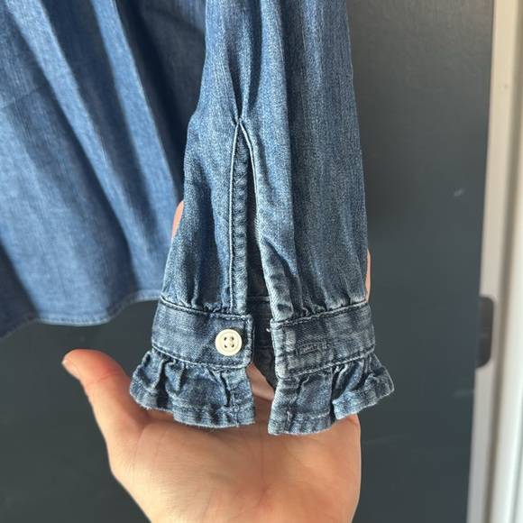 Loft Ruffled Chambray Button Down - Picture 3 of 4